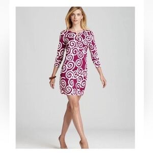 Diane von Furstenberg Reina Orchid Silk Jersey Mini Dress